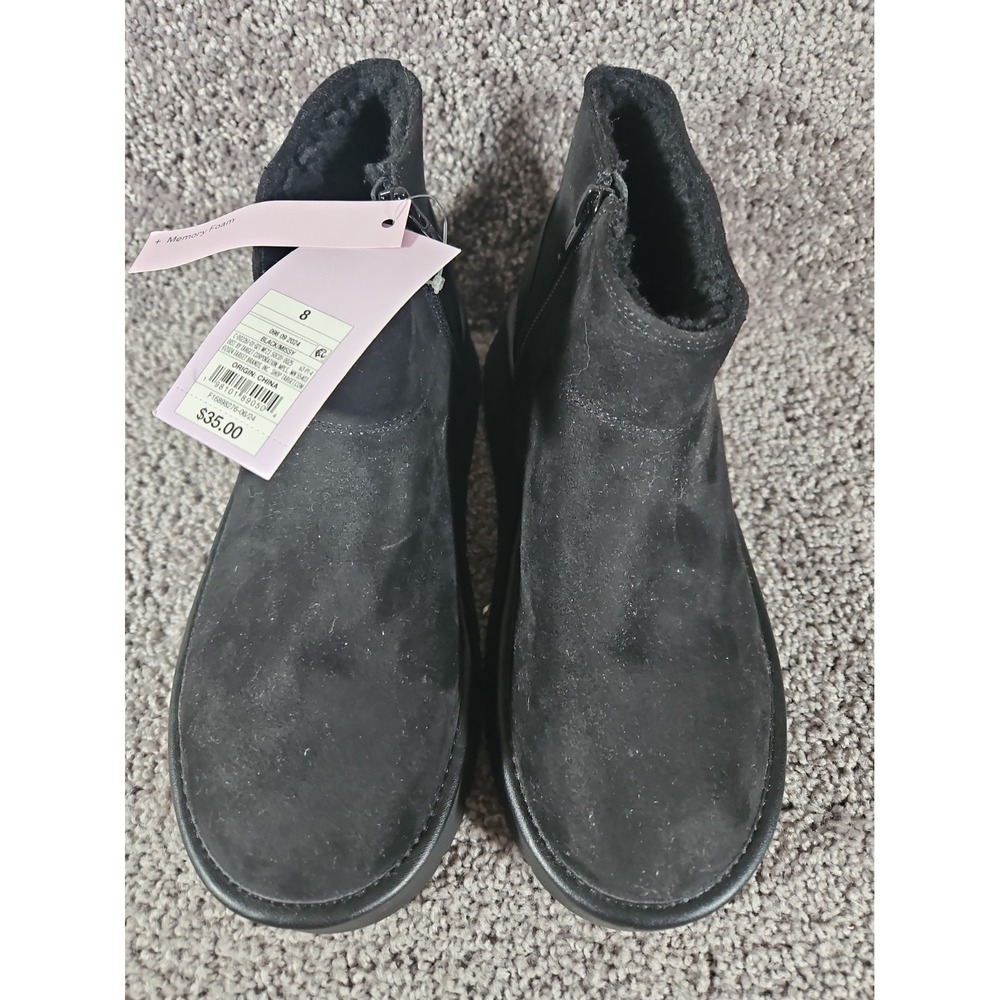 Women's Missy Platform Booties with Memory Foam Insole - Wild Fable Black Size 8